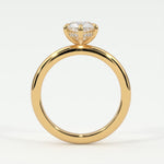 Rings Pear Shape Pave Diamond Hidden Halo, Gold Band