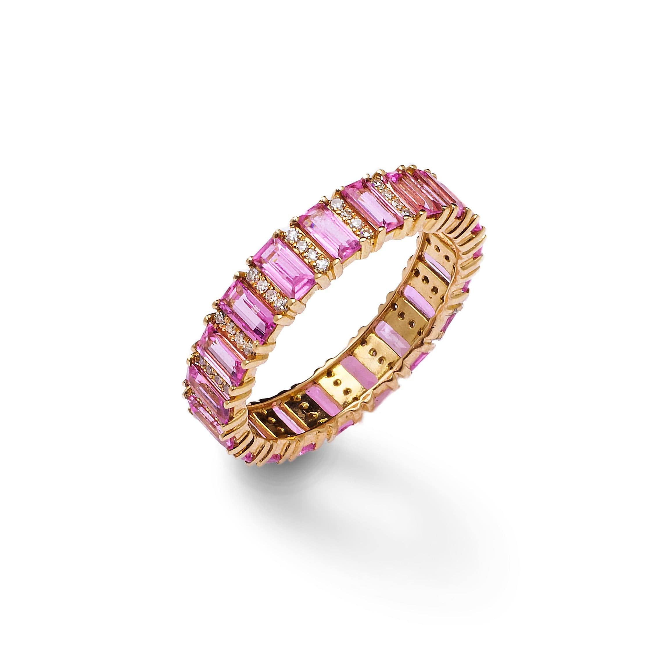 Rings Pink Sapphire and Diamond Eternity Ring