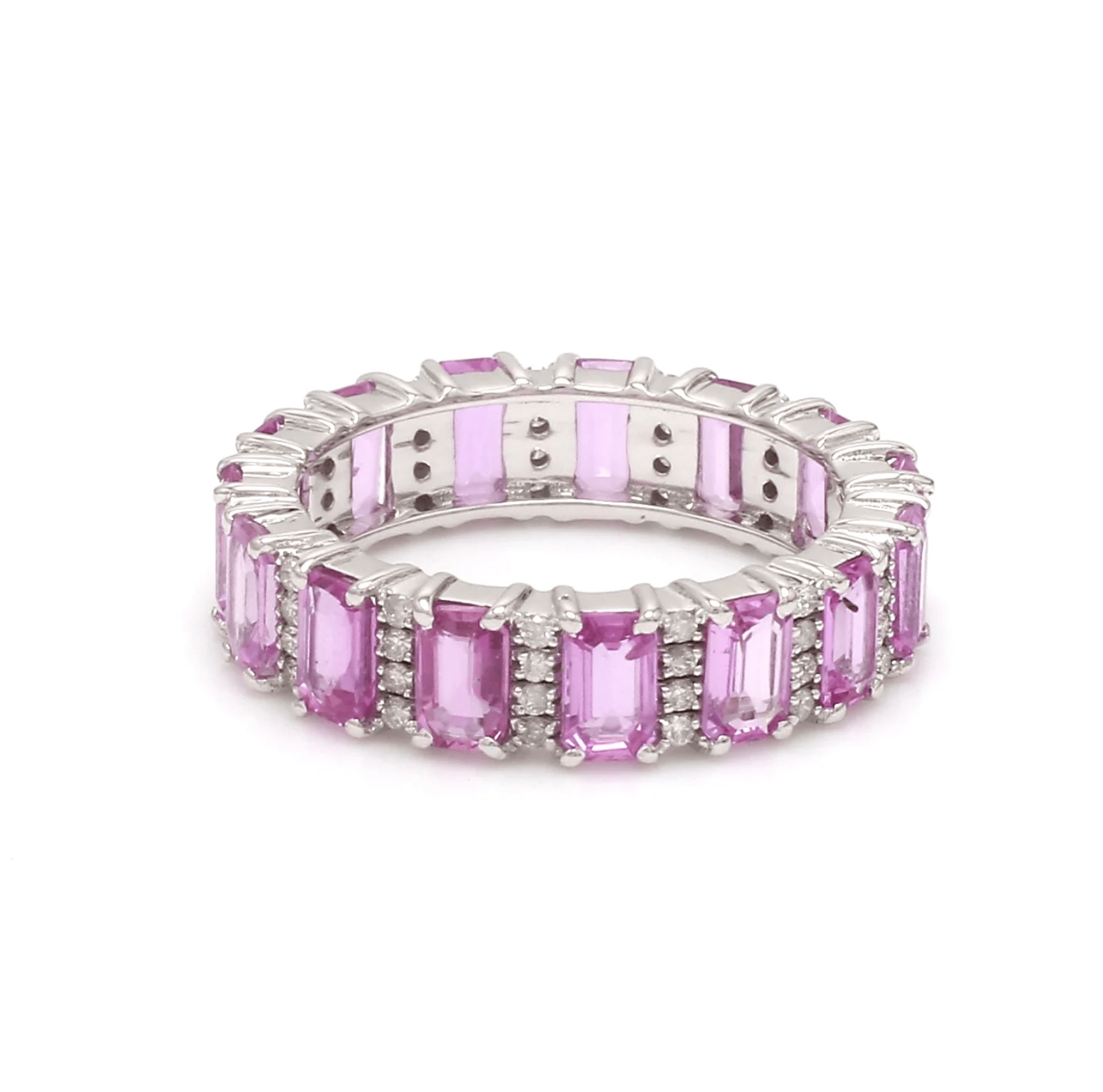 Rings Pink Sapphire and Diamond Eternity Ring