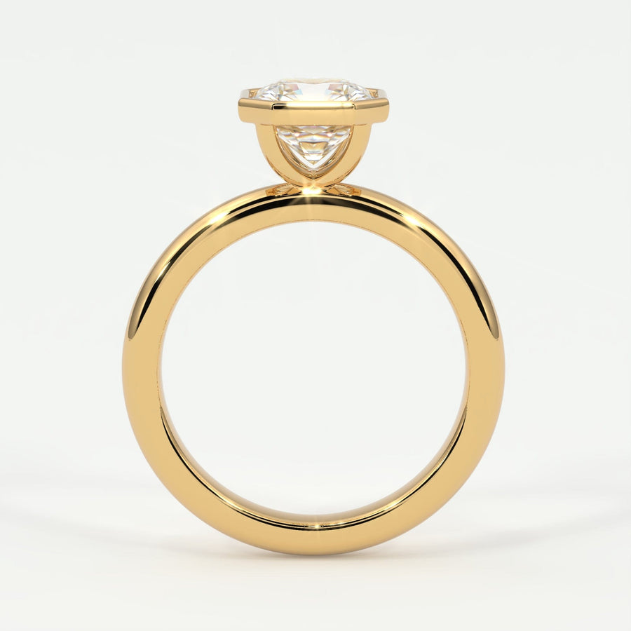 Rings Square Radiant Cut Bezel Setting