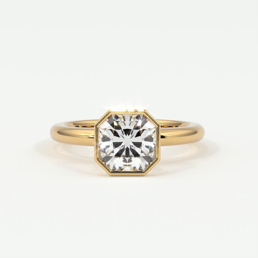 Rings Square Radiant Cut Bezel Setting