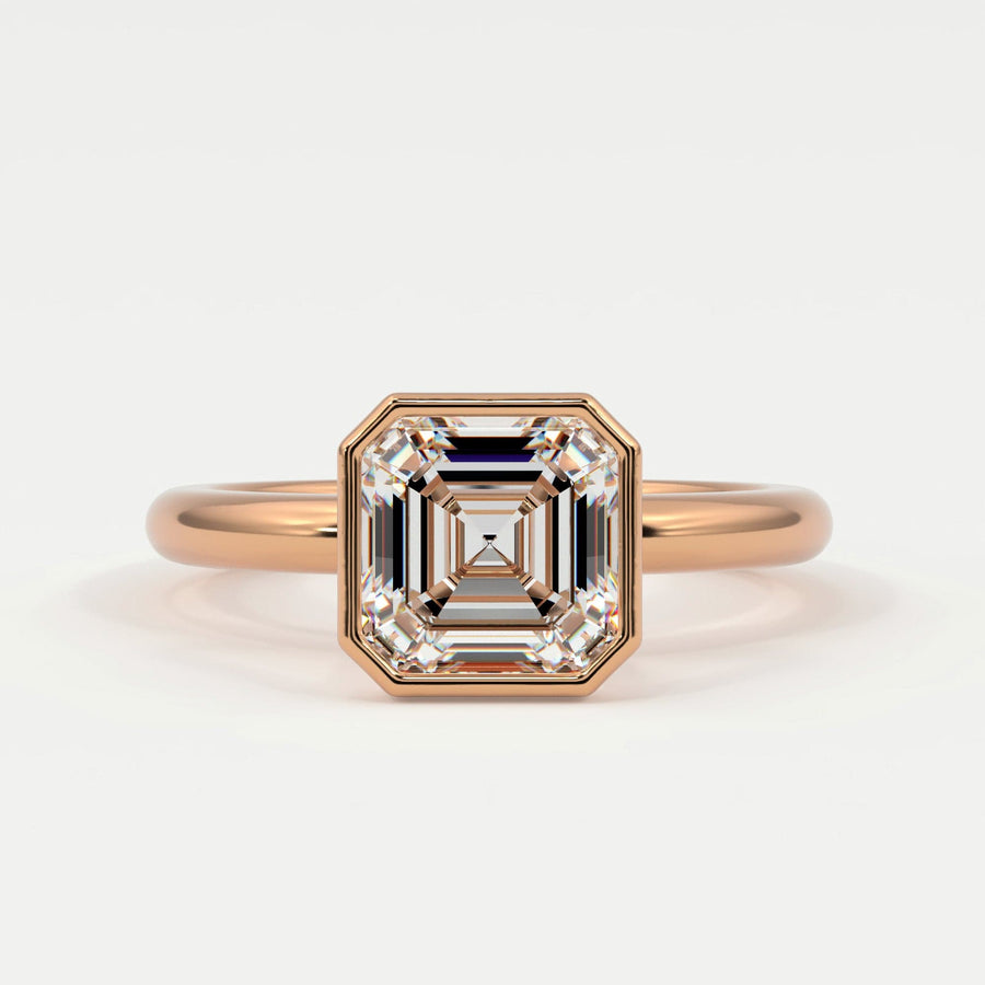 Rings Square Radiant Cut Bezel Setting