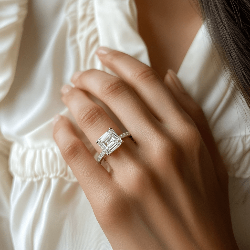 Rings Square Radiant Cut Diamond Engagement Rings