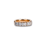 Rings Stretch & Stack Emerald Cut Diamond Half Eternity Rings