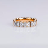 Rings Stretch & Stack Emerald Cut Diamond Half Eternity Rings, Lab Diamonds