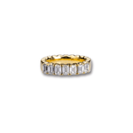 Rings Stretch & Stack Emerald Cut Diamond Half Eternity Rings, Lab Diamonds