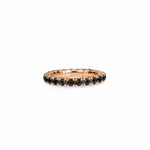 Rings XS:  size 4-7 / Rose Gold / .6-.76 Carats Diamonds TW Stretch & Stack Round Black Diamond Eternity Rings, .6-3.0 carats