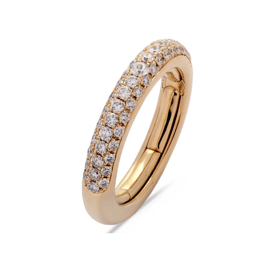 18K Gold Pave Diamond Stretch Ring