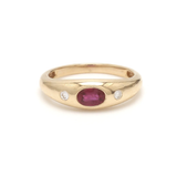 14K & 18K Gold  Ruby and Diamond Baby Dome Ring