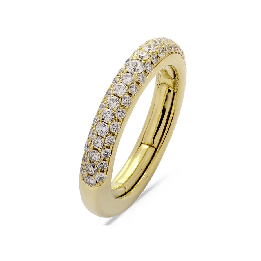 18K Gold Pave Diamond Stretch Ring